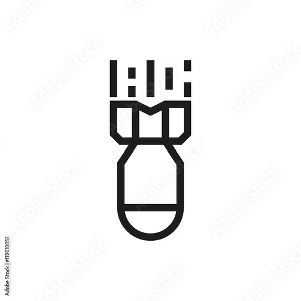 Obraz missiles fall down on white background