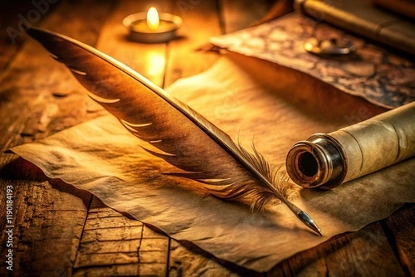 Fototapeta Ancient Text Reveals Original Spelling:  A Historical Manuscript Detailing a Name's Evolution