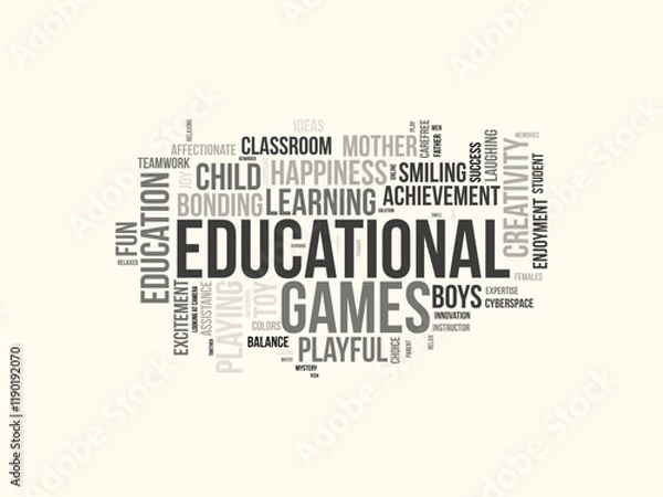 Obraz Educational Games word cloud template. Educational Games concept vector tagcloud background.