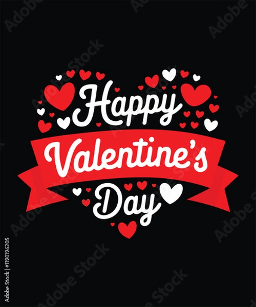 Fototapeta Romantic Valentine's Day, calligraphy t-shirt design. Valentine's Day vibes.