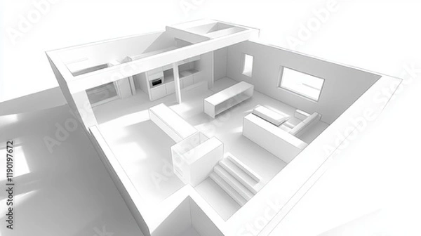 Fototapeta Modern Minimalist Interior Design Concept for Contemporary Spaces