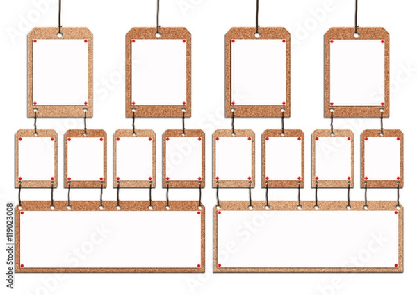 Fototapeta コルクボードに貼り付けた白紙