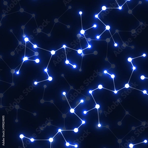 Obraz DNA molecule structure glowing background, eps10 vector illustration