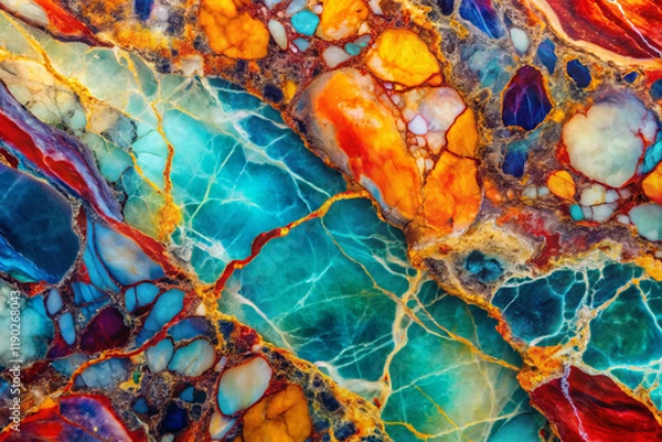 Fototapeta Vibrant abstract marble pattern with organic shapes and colors