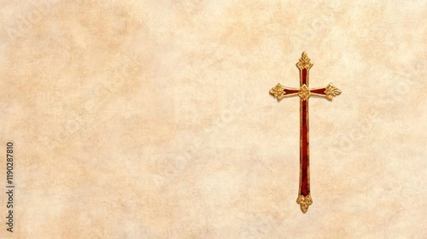 Fototapeta Grunge Christian Cross with Copy Space for Religious or Spiritual Designs