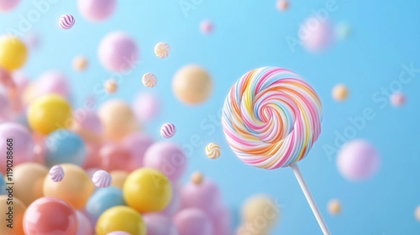 Obraz Background of dessert lollipop advertisement