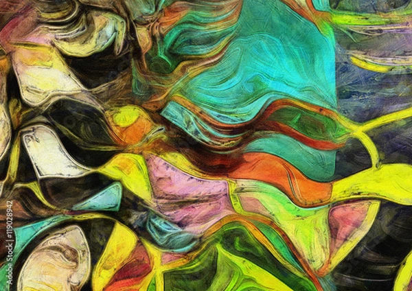 Fototapeta Swirling Shapes, Color and Lines