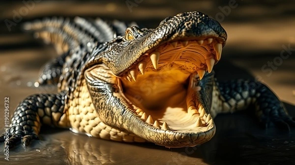 Obraz crocodile close up image ai generated
