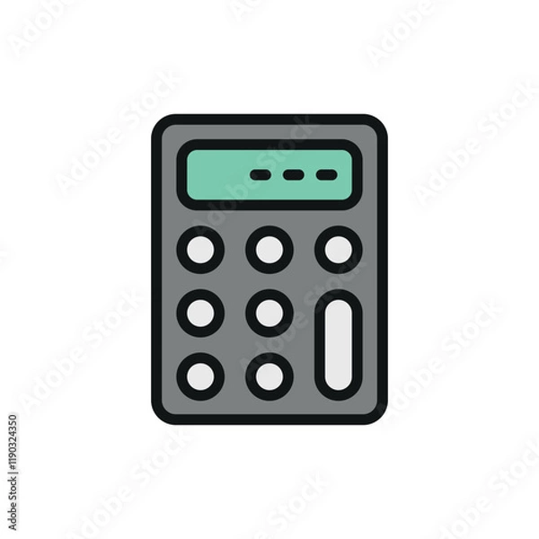 Fototapeta Calculator stationary icon with a clean and digital aesthetic, perfect for enhancing technology, work, or analytical-themed projects