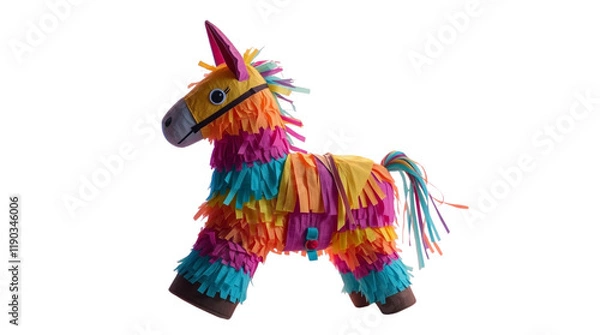 Obraz Paper Donkey Pinata isolated on white