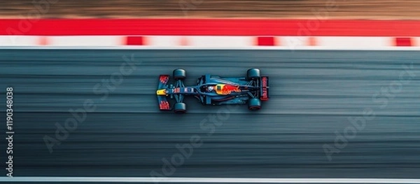 Fototapeta Top View Racing Formula 1 Car Speed Blur