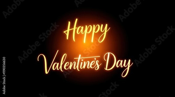 Fototapeta Neon Happy New Year greeting card design with shining lights, perfect for winter holiday celebration