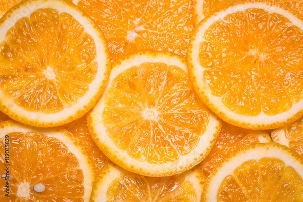 Obraz fresh slice orange , macro background healthy food