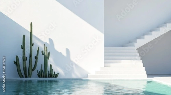 Obraz Minimalist design features clean lines, natural elements, and tr