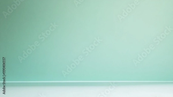 Fototapeta Subtle gradient green background with a white floor.
