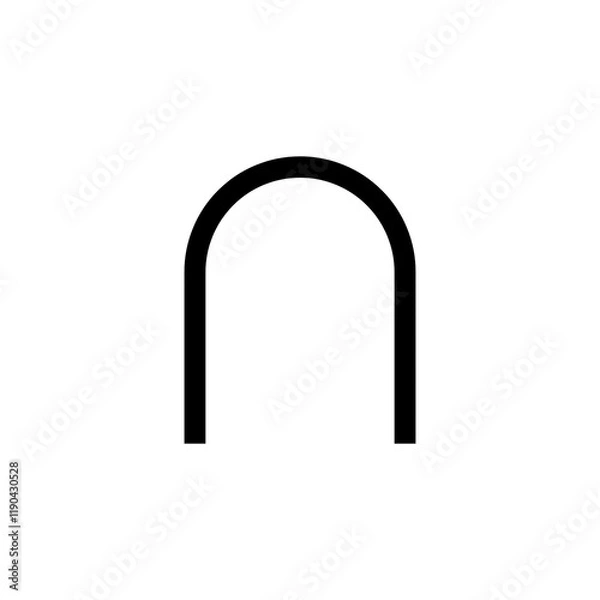 Fototapeta Intersection icon in black, outline style and transparent background
