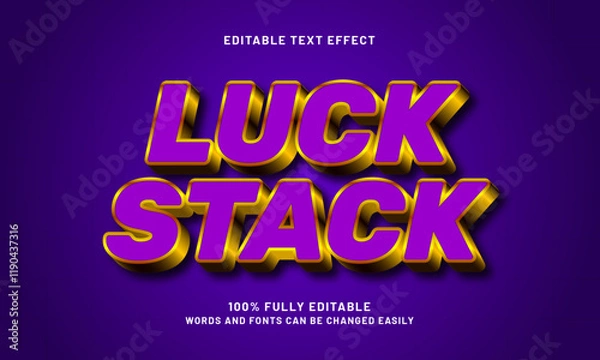 Fototapeta luck stack editable text effects with a game and funny theme