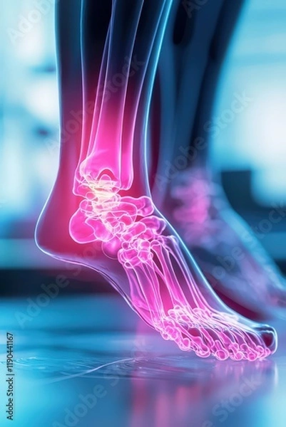 Fototapeta A patient performing ankle rotations with clear instructional visuals.