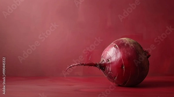 Fototapeta A red beetroot with a green stem