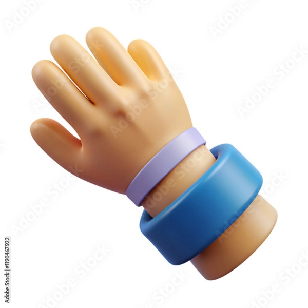 Fototapeta Realistic 3D Rendering of a Hand with Colorful Wristbands