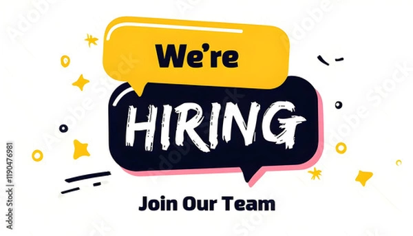Fototapeta A professional and modern poster announcing job openings, featuring bold text, inviting design, and a call to join the team.