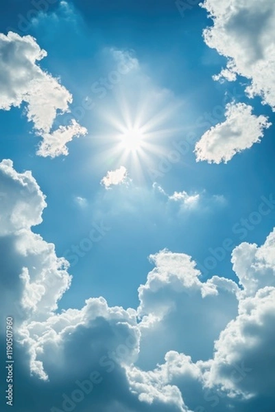 Fototapeta Sunlight breaks through clouds