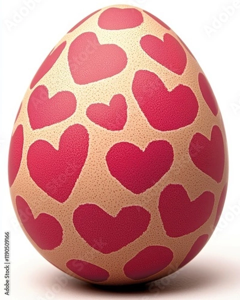 Obraz Decorative Egg with Heart Patterns for Holiday Celebrations