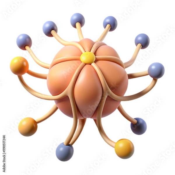 Fototapeta Colorful and Abstract Representation of a Molecular Structure
