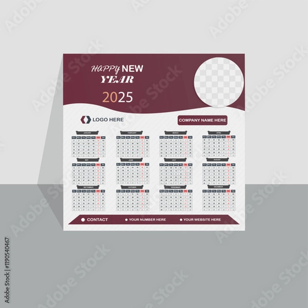 Fototapeta Unique  mordern Calender design   with vector and RGB color