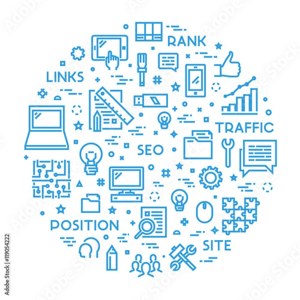 Fototapeta Line concept for search engine optimization