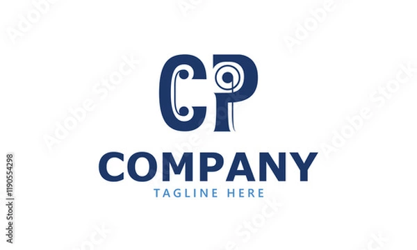 Fototapeta CP C cp initial logo | initial based abstract modern minimal creative logo, vector template image. luxury logotype logo, real estate homie logo. typography logo. initials logo
