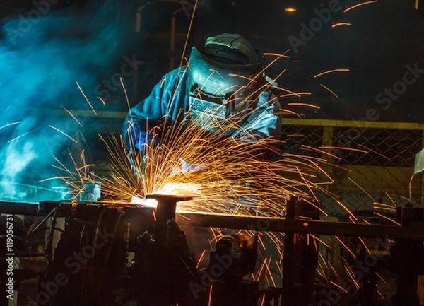 Obraz welder Industrial automotive part in factory