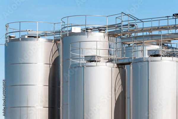 Obraz Stainless steel silos.