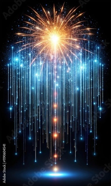 Fototapeta Spectacular Fireworks Display Graphic Design Resource – Vibrant Explosions and Colorful Pyrotechnics for Celebrations and Events