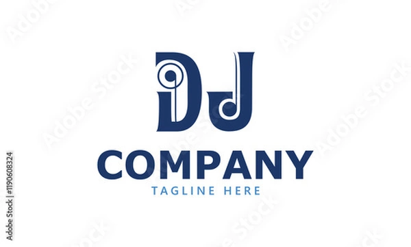 Obraz DJ D dj initial logo | initial based abstract modern minimal creative logo, vector template image. luxury logotype logo, real estate homie logo. typography logo. initials logo