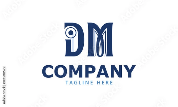 Obraz DM D dm initial logo | initial based abstract modern minimal creative logo, vector template image. luxury logotype logo, real estate homie logo. typography logo. initials logo