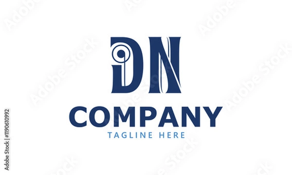 Obraz DN D dn initial logo | initial based abstract modern minimal creative logo, vector template image. luxury logotype logo, real estate homie logo. typography logo. initials logo