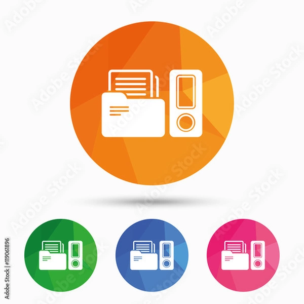 Obraz Document folder sign. Accounting binder symbol.