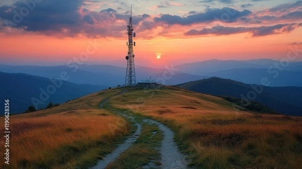 Fototapeta towering metal structures reaching high into the sky