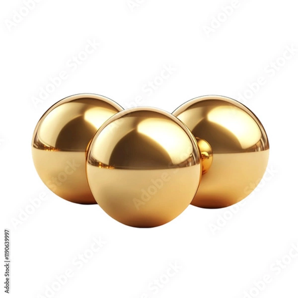 Obraz Golden Spheres: A Study in Reflection and Light