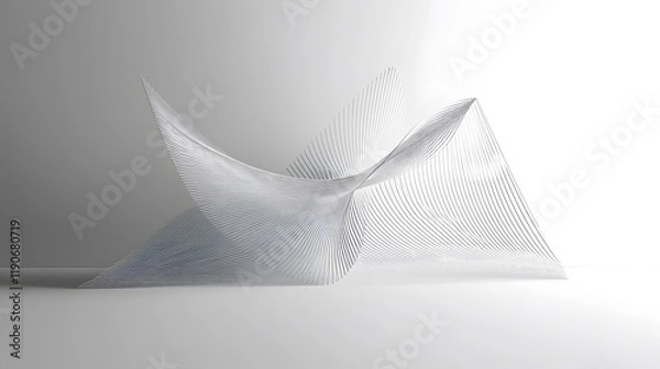 Obraz Abstract White Linear Sculpture Design