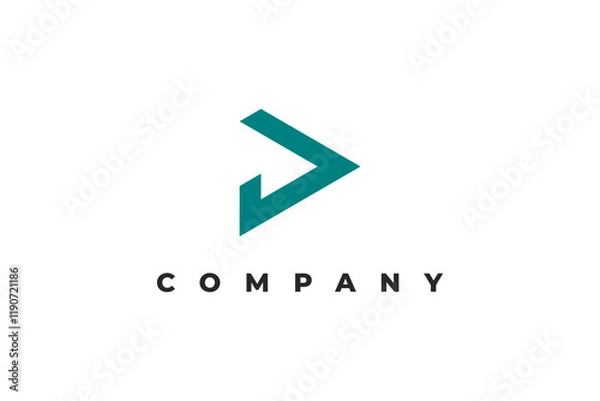 Fototapeta letter d arrow simple logo design