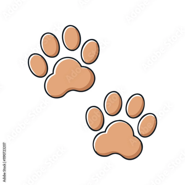 Fototapeta puppy paw prints vector icon, puppy paw prints vector illustration - simple illustration of puppy paw prints, perfect for logos puppy paw prints 