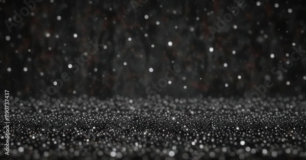 Fototapeta A field of tiny white dots on a dark abstract background , organic, black, white