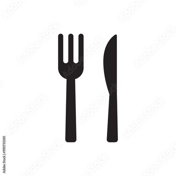 Obraz Knife and fork icon 