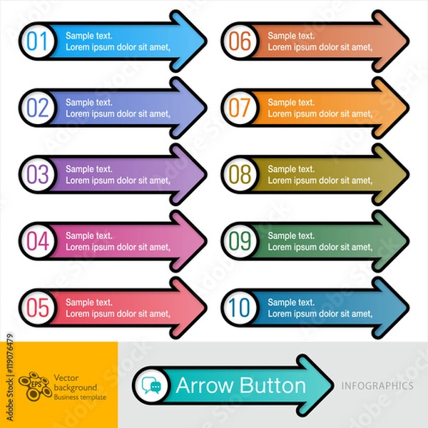 Obraz Infographic Vector Arrow Button 