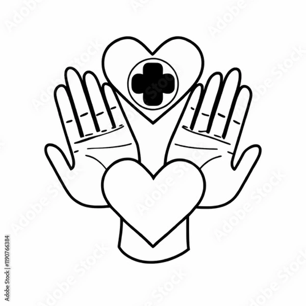 Fototapeta A red heart in the hand is a symbol of collective responsibility, where our actions contribute to a world of generosity and compassion.