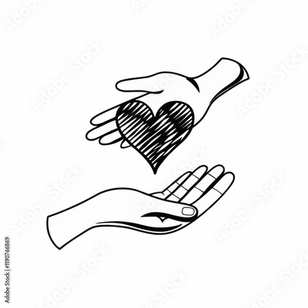 Fototapeta Offering a red heart represents the spirit of donation and goodwill. world health day