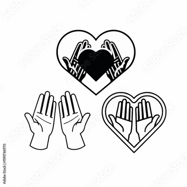 Fototapeta Charity begins with a helping hand and a heart full of love. world health day