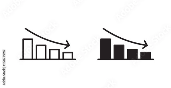 Fototapeta Reduction chart vector web icons set